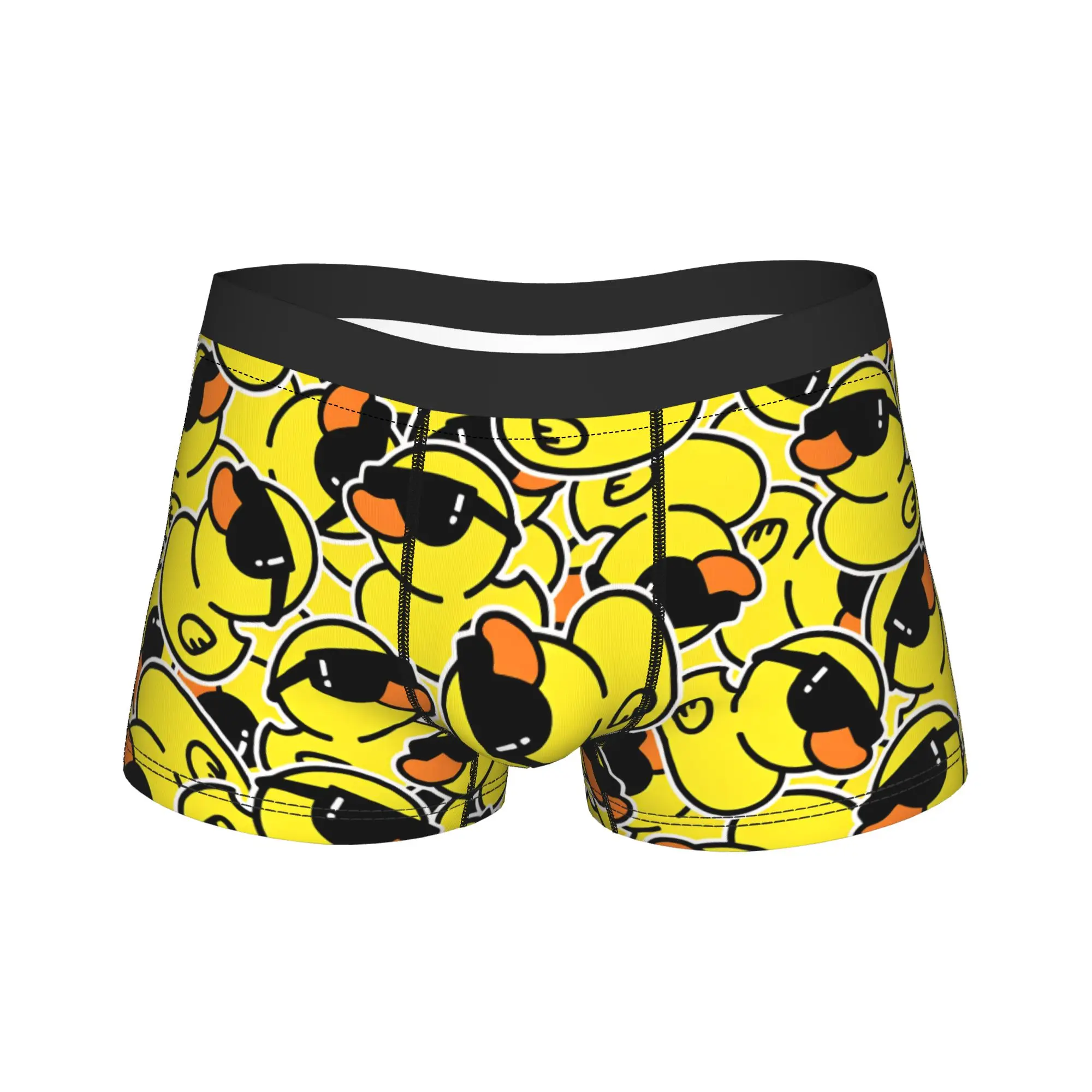 A Bunch Of Yellow Smile Ducks Underwear  Elastic Panties Printing Shorts Briefs For Men Pouch Oversize Boxershorts
