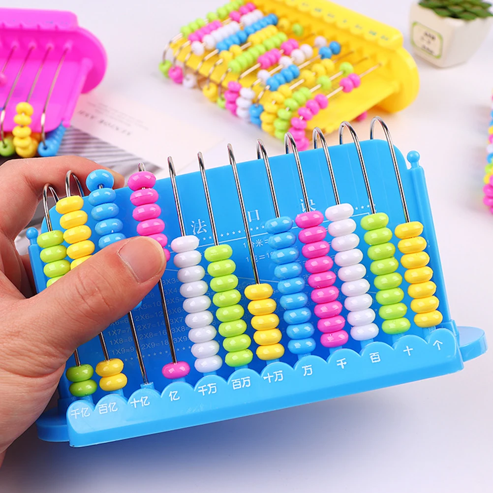 

Plastic Math Abacuses Kids Counting Tools 12 Rods Arithmetic Beads Preschool Educational Toys Lightweight Storage