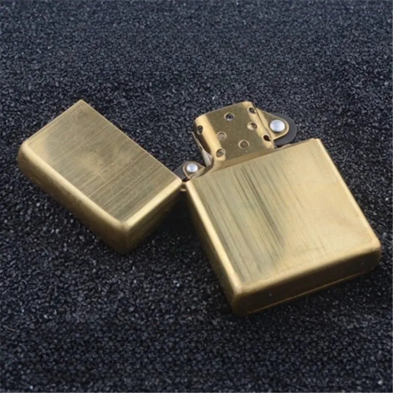 Zhu Rong-Lighter Shell Blank Concave Bottom Unmarked Ultrathin Copper Shell Wood Wrapping Machine Shell Can Be Engraved with DIY