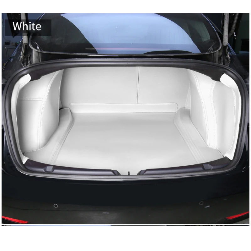 Rear Cargo Liner For Tesla Model 3 2018-2023 2024 Higland Nappa Leather Trunk Mat Full Coverage Boot Carpet Protection