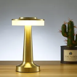 Lámpara LED de mesa recargable por USB, luz nocturna para Bar, restaurante, café, luces de escritorio móviles, Sensor táctil, 3 colores, regulable, decoración de cabecera