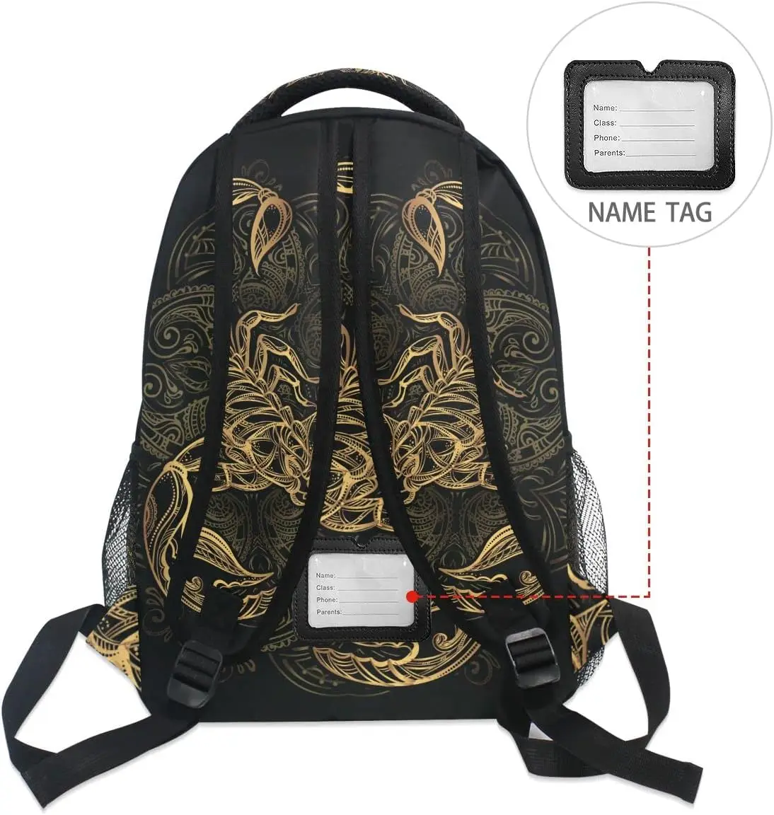 Gold Star Scorpion Backpack Laptop Bag Daypack Travel Hiking School Backpacks for Men Women Kids Girls Boys
