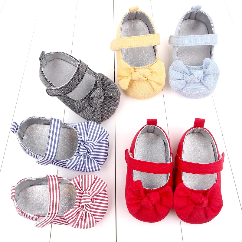 Baby Girl Shoes Mary Jane Soft Cotton Cute Bowknot Baby Infant Shoes Girls 0-6-12 Months 11cm/12cm/13cm Baby Shoes Factoey 2023