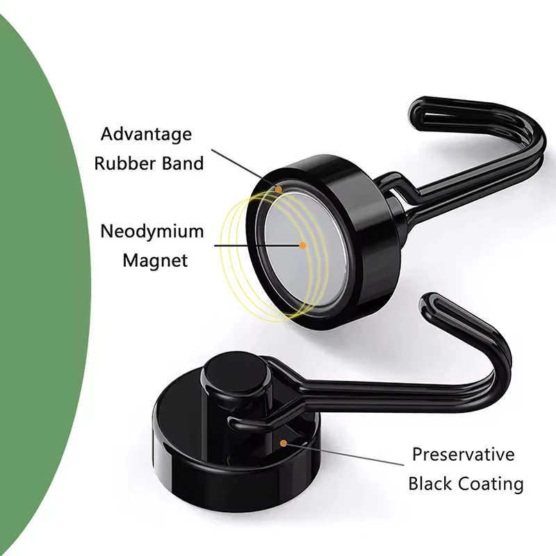 360 ° دوران 20 مللي متر خطاف مغناطيسي قوي الثقيلة مغناطيس قوي خطاف دوار للمنزل مدرسة المطبخ تخزين متعدد الأغراض #4