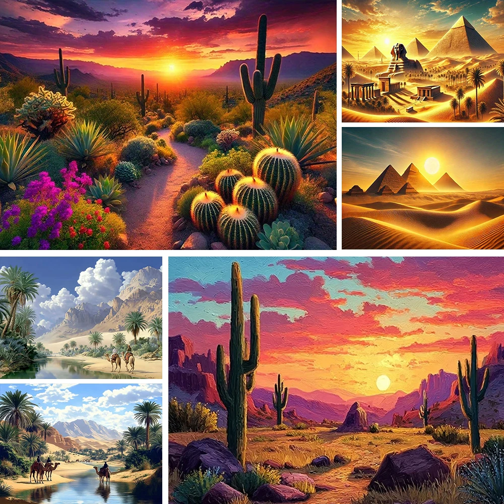 

Cactus Desert Sunset Scenery Background Ancient Egyptian Pillars Desert Pyramid Decor Backdrop Photography Shoot Banner Supplies