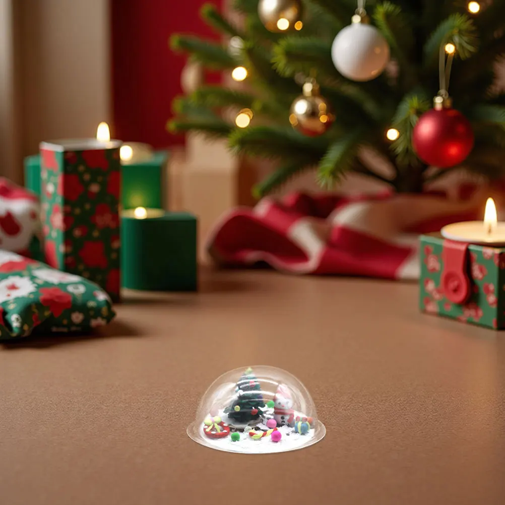 20 قطعة عيد الميلاد الحرفية القباب واضح ملء البلاستيك نصف الكرة الأرضية DIY بها بنفسك عطلة زينة سنو غلوب استبدال الأغطية داخلي