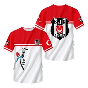 Männer türkiye Besiktas 3D gedrucktes Fußballtrikot, T-Shirt-Kragen, Harajuku T-Shirt Extragrande, Y2K, neu, 2024 8 Hauptverkäufe Türkiye T -Shirt - №3