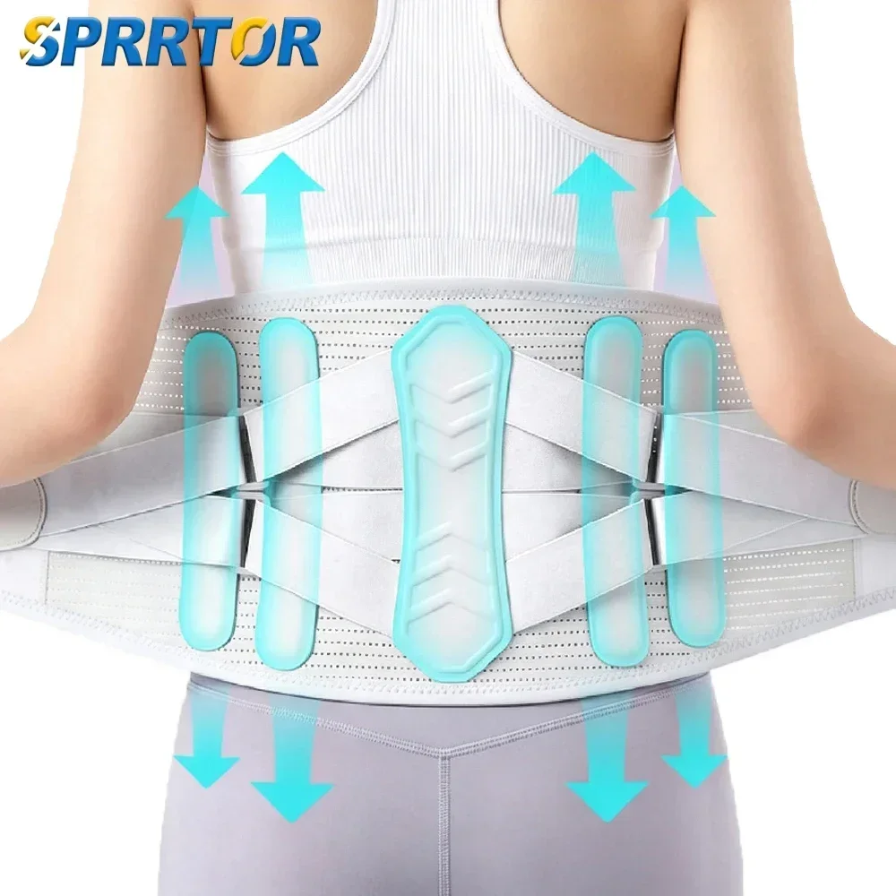 Back Brace Lumbar Support Waist Belt, Adjustable Lower Back Support Brace for Pain Relief, Sciatica, Scoliosis & Herniated Disc