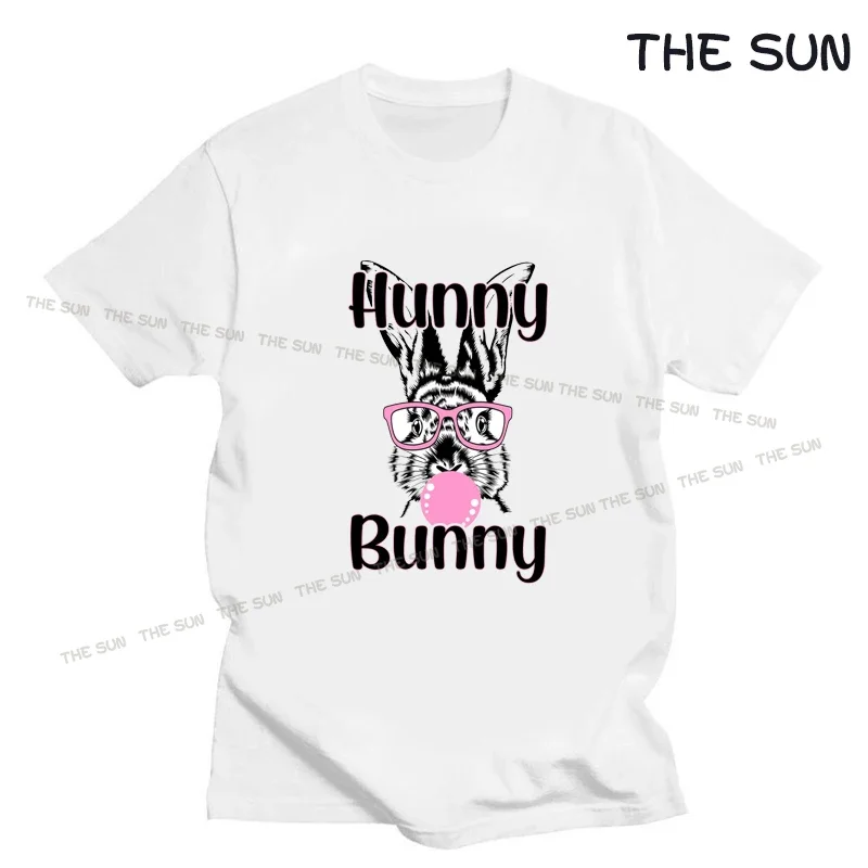 Funny Bunny  Printing Shirt Harajuku Casual T-Shirt Street Fashion Short Sleeve Clothing Streetwear Men's Hip Hop Cotton