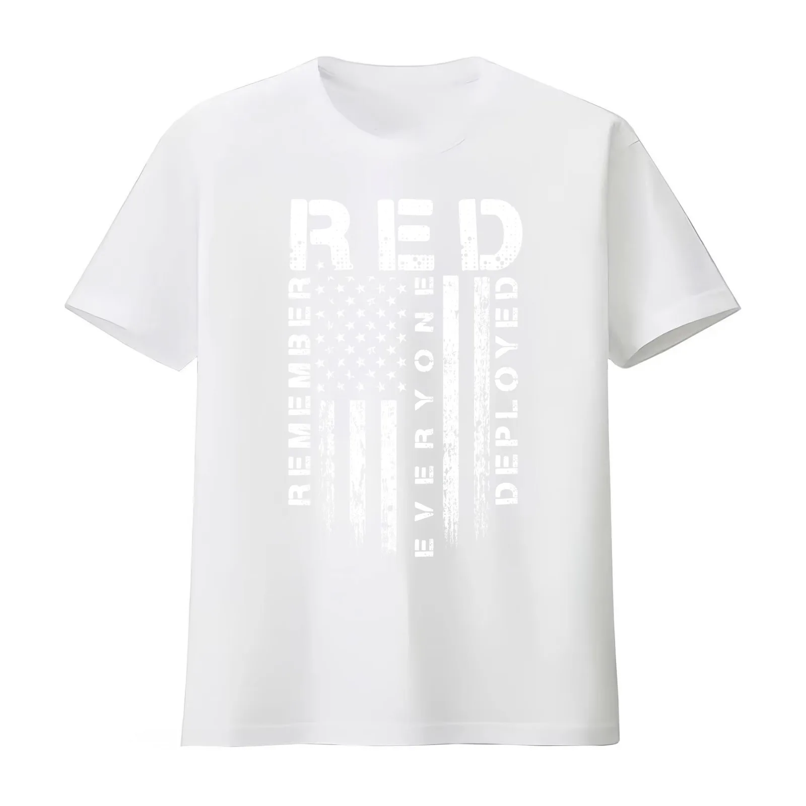 Red Friday - Remember Everyone Deployed T-Shirt Summer Casual Cotton Tee Oversized Streetwear Tops Vintage Graphic Print