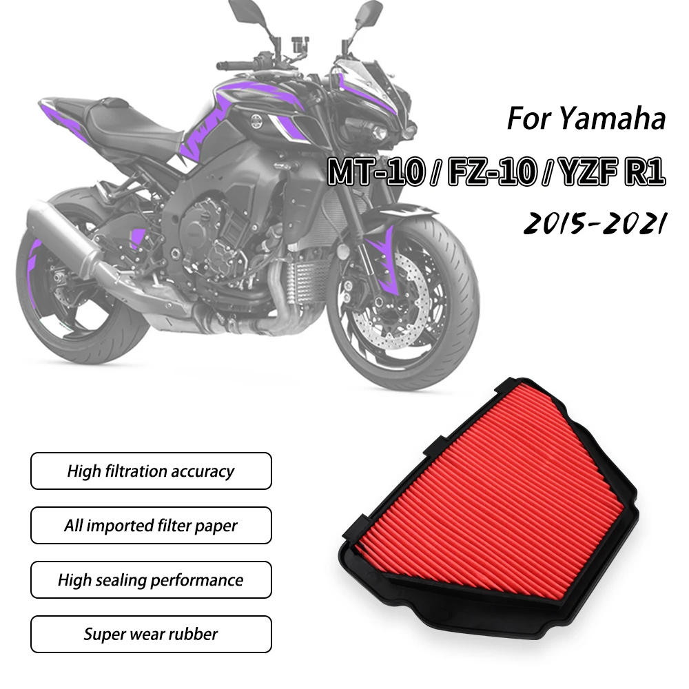 

Motorcycle Air Filter Intake Cleaner Accessories Fit for YAMAHA MT10 MT 10 FZ10 FZ 10 2017 2018 2020 2021 YZF R1 YZFR1 2015 2019