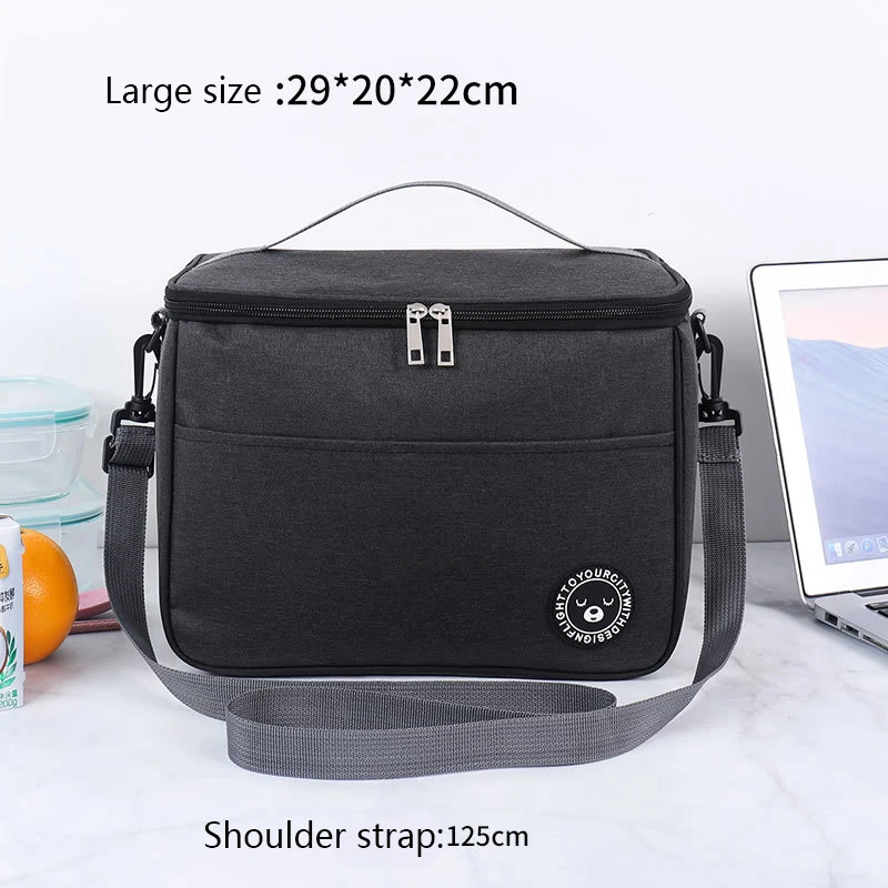 New Big Thermal Cooler Food Bag Waterproof Picnic Cooler Lunch Bag Camping Ice Pack Women Kids Lunch Box Insulated Bag for Food