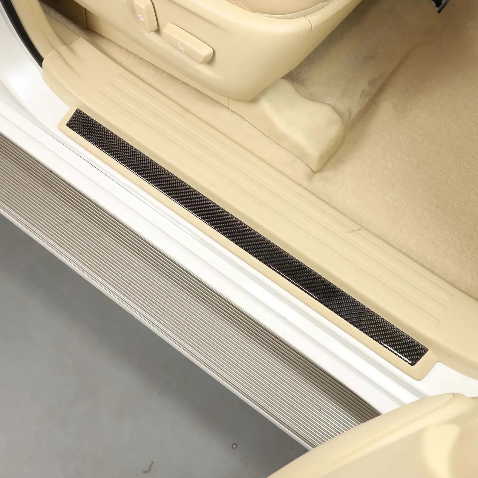

For Toyota Land Cruiser Prado FJ150 150 2010-2017 Soft Carbon Fiber Car Door Sill Strip Trim Sticker Car Accessories