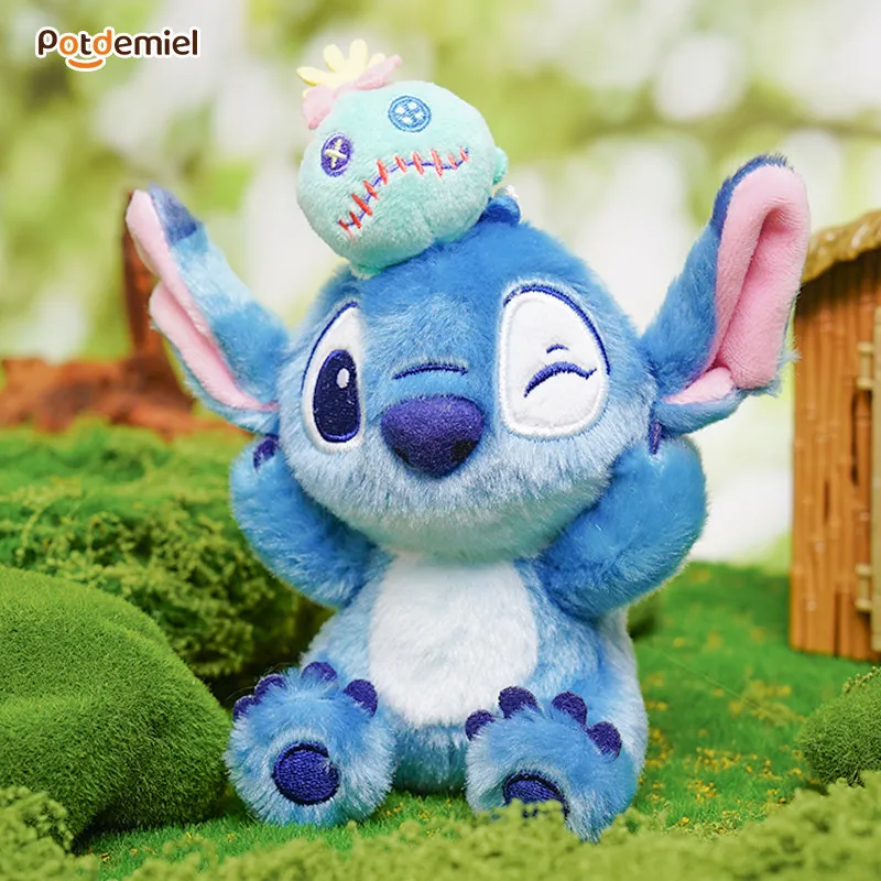 Original Potdemiel Disney Stitch Golden Plush Pendant Keychain Bag Charm Birthday Gift Collection Toy view 4