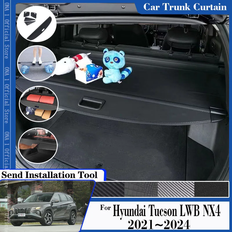 For Hyundai Tucson L NX4 2021 2022 2023 2024 Car Trunk Curtain Cover Rear Luggage Trunk Rack Partition Shelters Auto Accessories