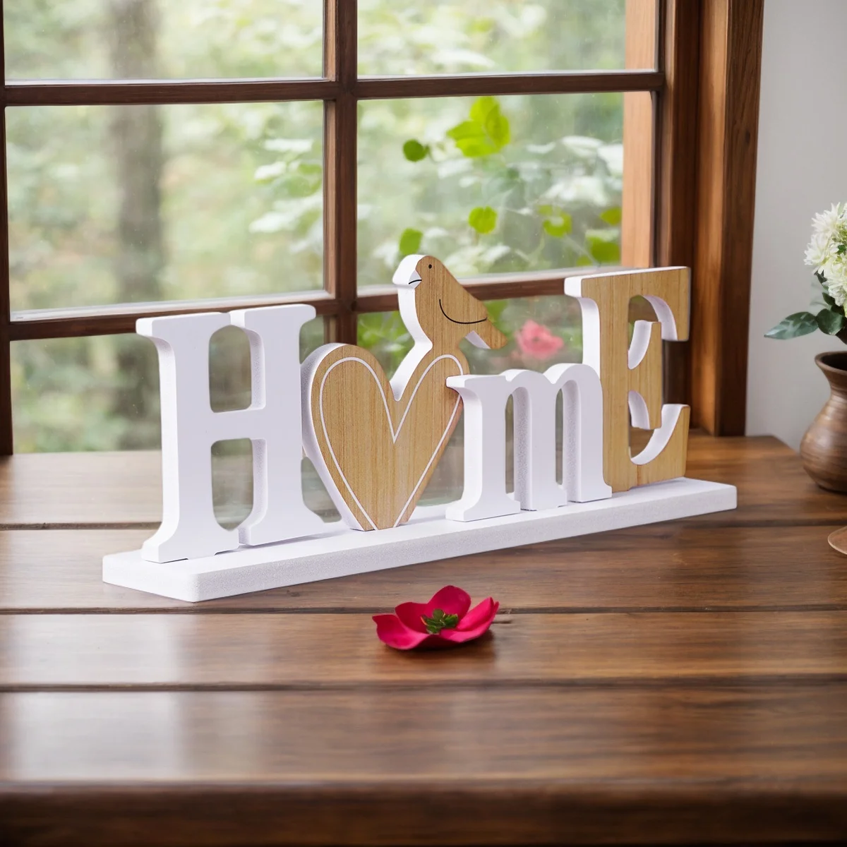 قطعة واحدة، عنصر زخرفي بسيط على شكل طائر على شكل قلب، لوح حروف مزخرف لسطح المكتب الداخلي #1