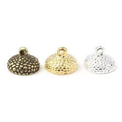 10pcs Handmade Metal Beads Caps Round (Fit Beads Size: 14mm Dia.) DIY Making Necklace Bracelets Jewelry Findings 15mm x 11mm