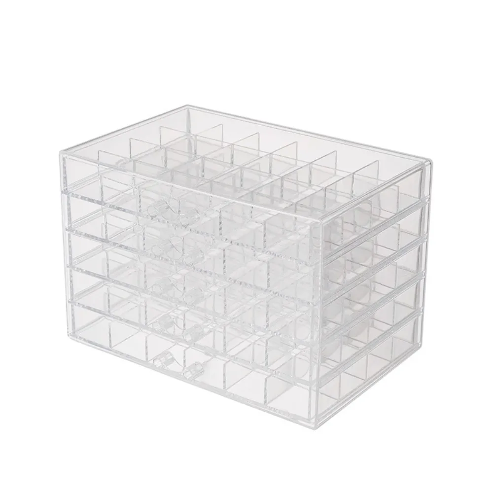 

120 Grids Jewelry Storage Box Drawer Style Dustproof Nail Art Storage Box Earring Ring Transparent Organizer Box Desktop