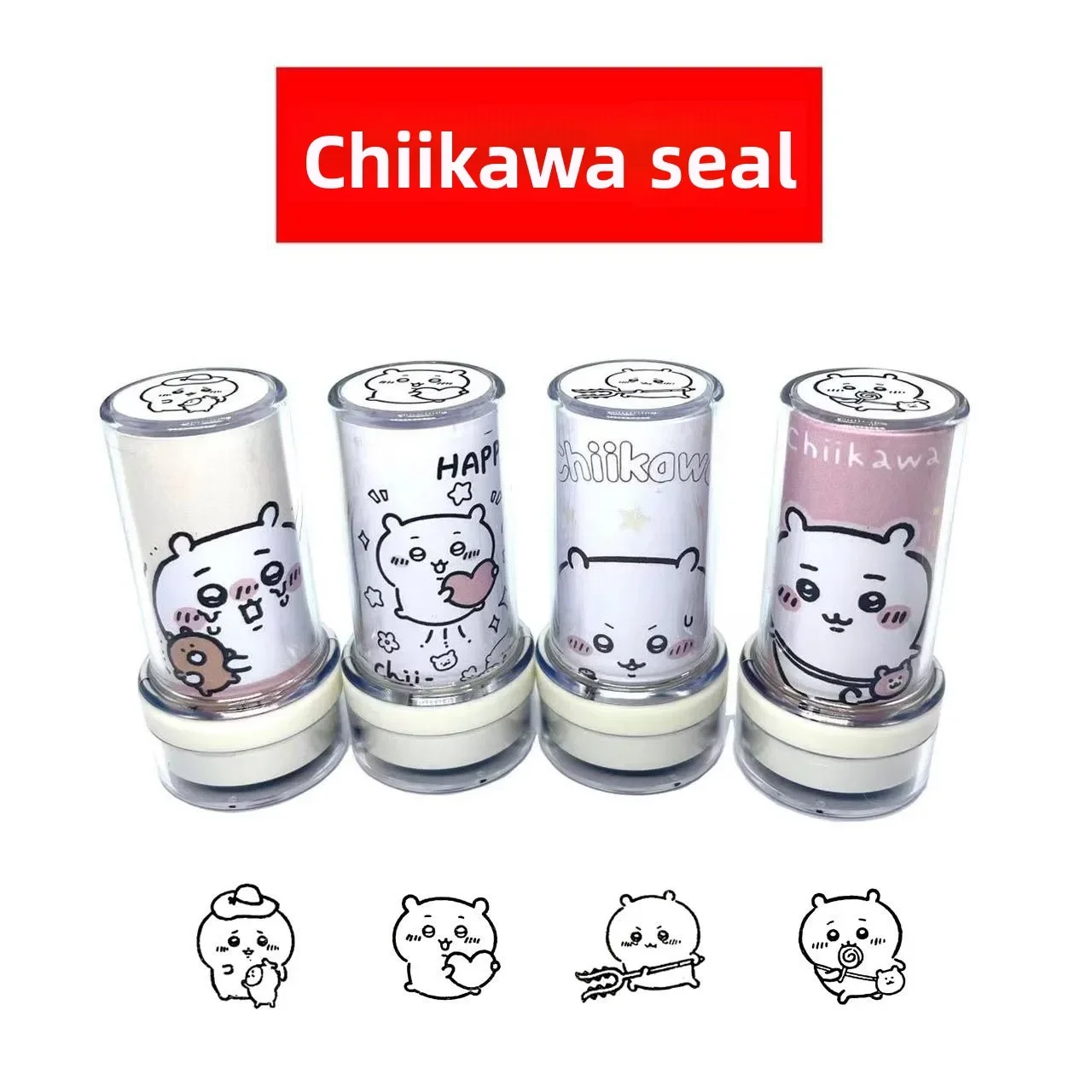 Kawaii Chiikawa Usagi Hachiware Cartoon Stamp Funny Hand Gesture Expression Self Inking School Office Supply Gift Kids