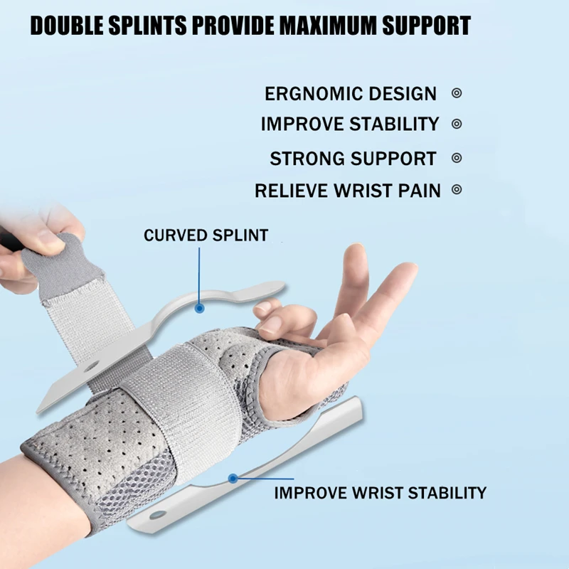 Wrist Support Carpal Tunnel Wrist Protector Brace Wristbands Splint Adjustable Orthopedic Wristband Tendonitis Arthritis Sprains