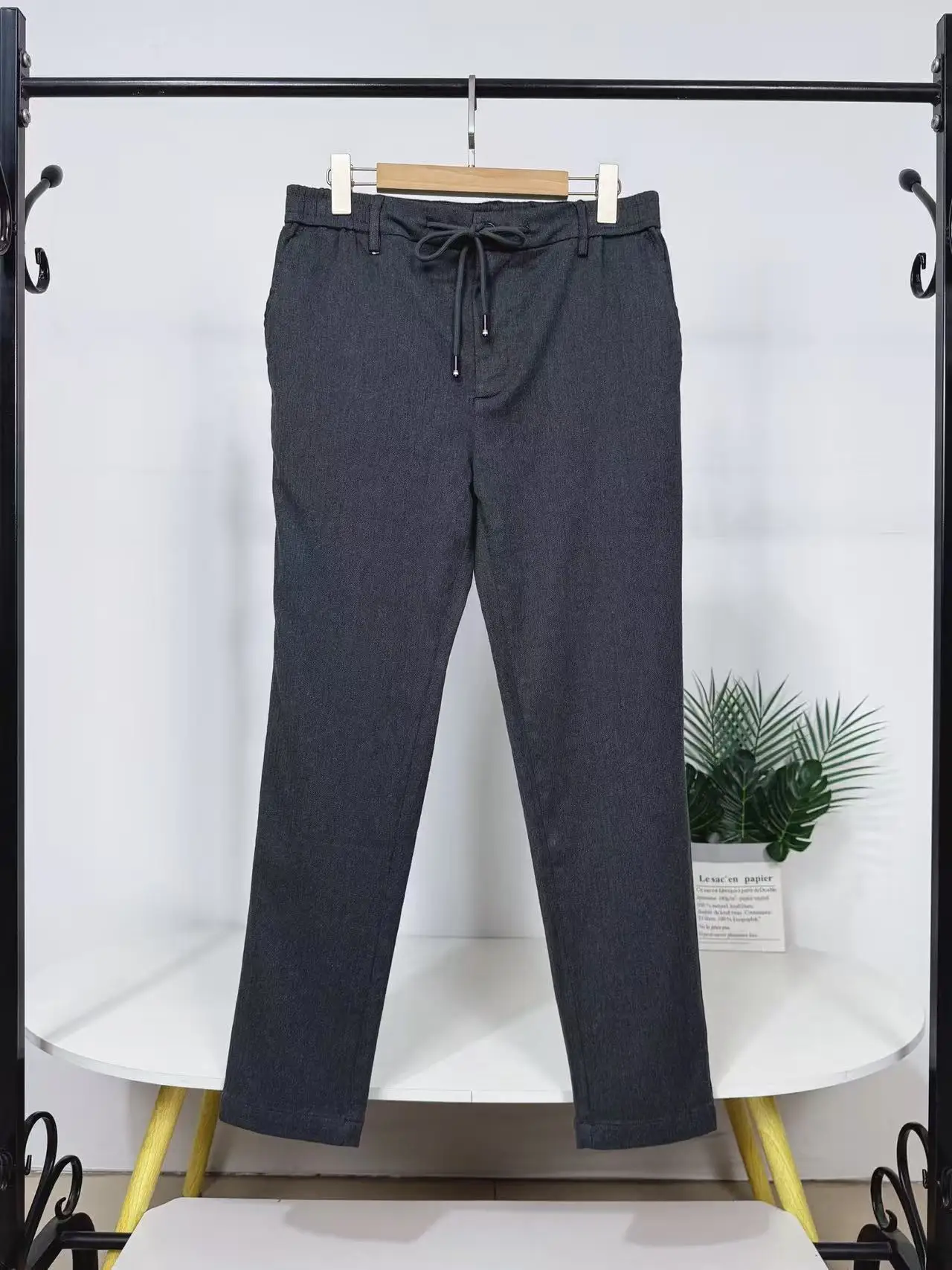 

Business Casual Cotton Wool Blend Men's Spring Cone Pants Long Leisure Pants Quality Menswear Comfortable Slim Fit Trousers