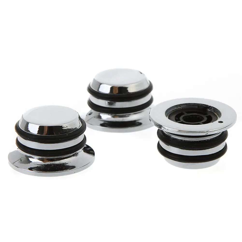3Pcs Metal Volume Control Knob for Guitar Bass Straw Hat Style Push-on Knobs with 2 Rubber Rings Sturdy Lightweight Design