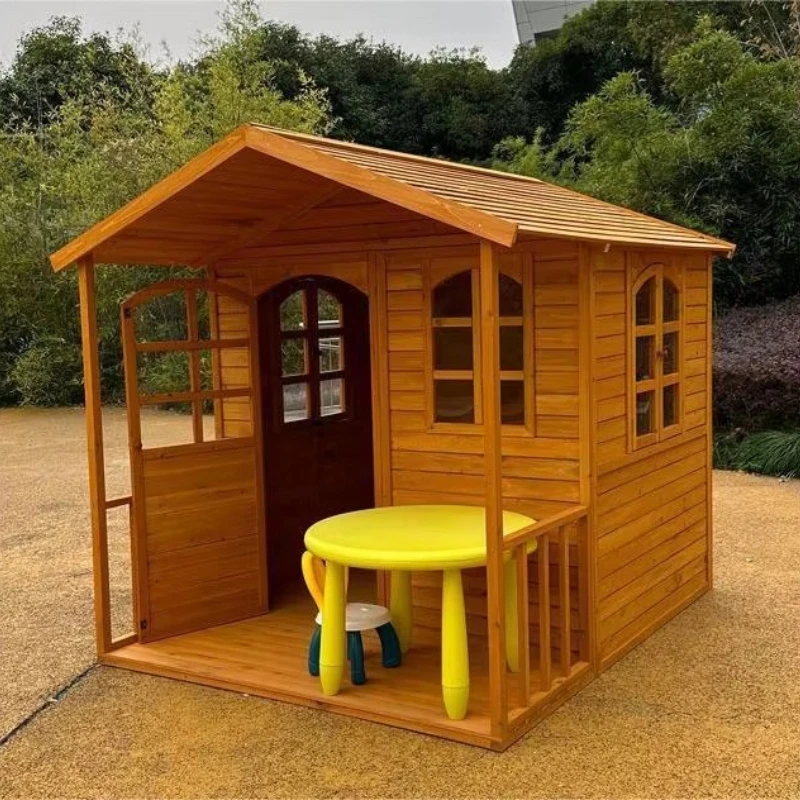 Children's outdoor wooden children's playground gift with pergola
