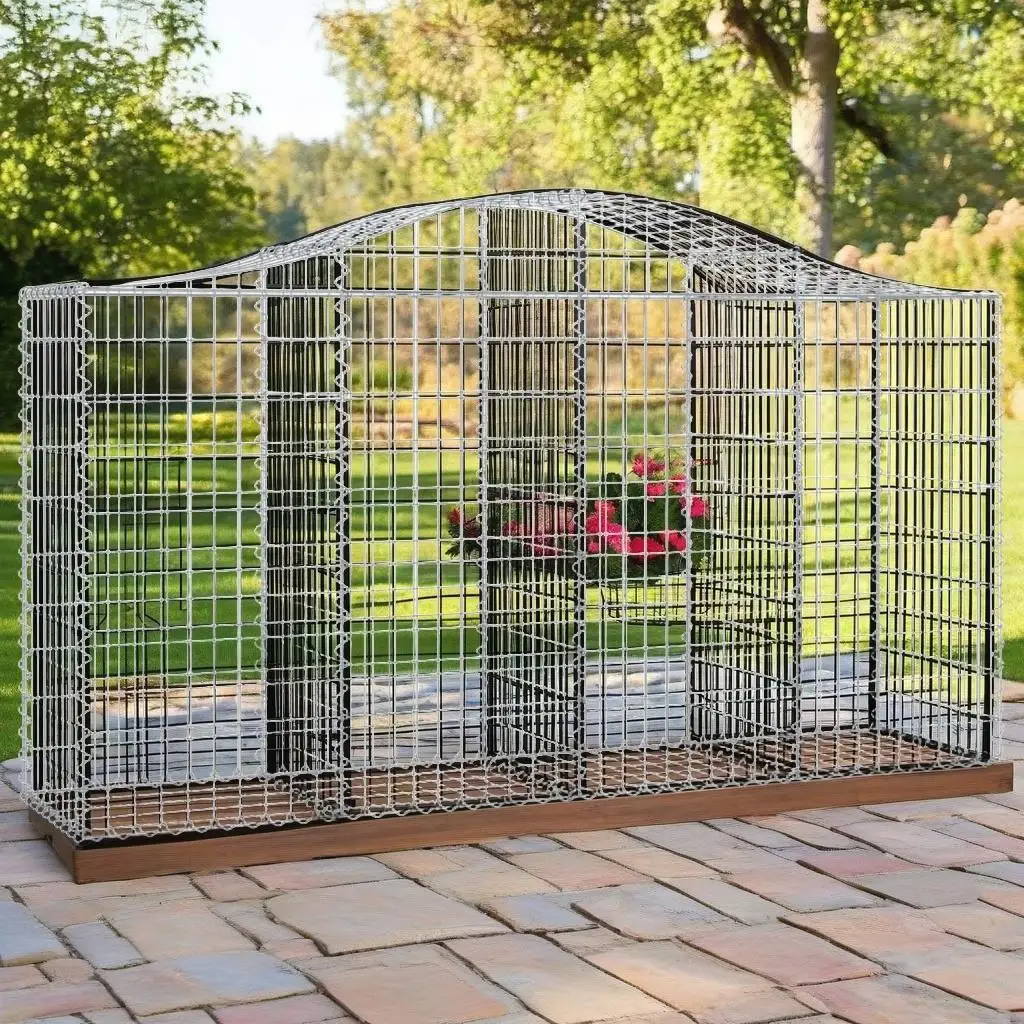 Galvanized Iron Arched Gabion Basket 78.7x19.7x39.4/47.2 for Landscaping and Garden Design