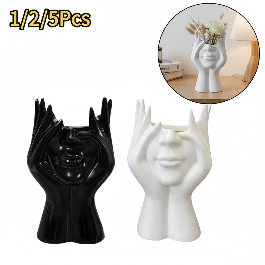 1/2/5PCS Fashion Human Body Art Pen Holder Multifunctional Desktop Storage Box Makeup Brush Holder Office Desk Decor