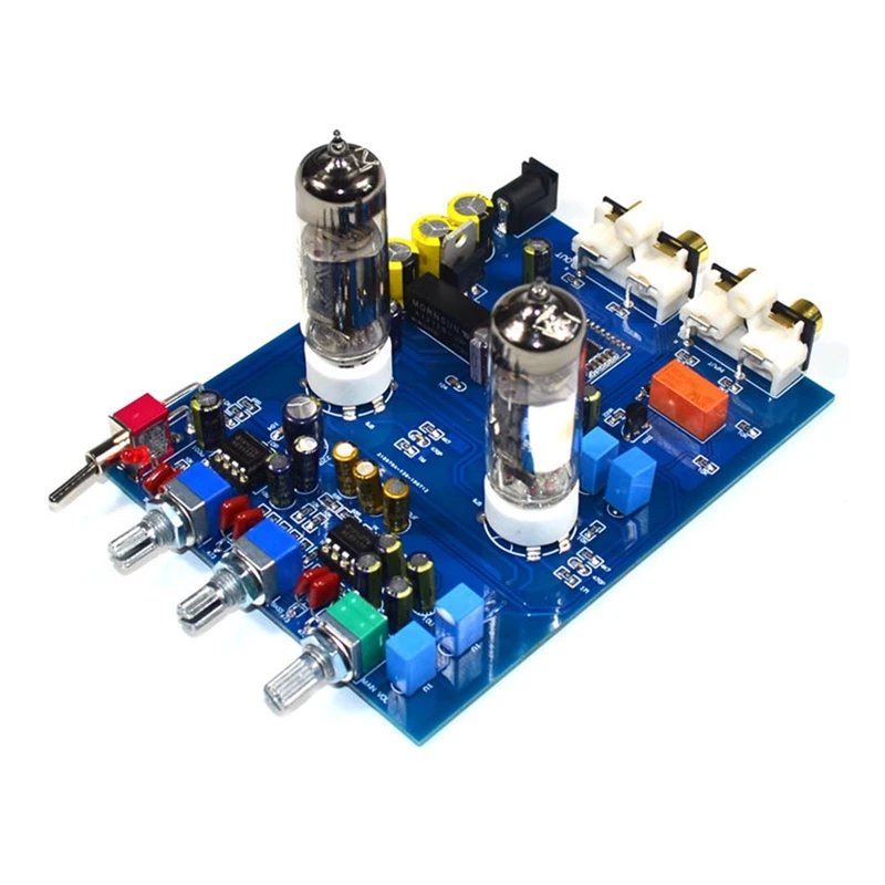 NE5532 DC12V2A Bluetooth 4.2 HIFI Preamplifier 6J5 Home Audio Tube Amplifier Fever Bile Preamp Tone Board 470UF/25V