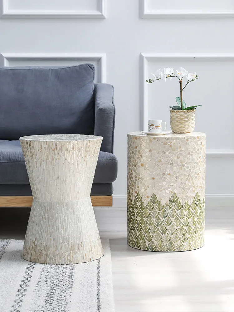 Nordic Coffee Table, Natural Shell Furniture, Living Room, TV Cabinet, Sofa, Side Corner Tables, Stool Decoration
