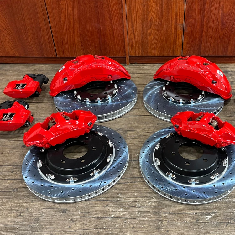 Red Big 10 Piston Brake Caliper 420x40mm Drilled Disc Kit for LC300 Front 6 Pot Brake Caliper Set Rear 4 Pot Brake Caliper