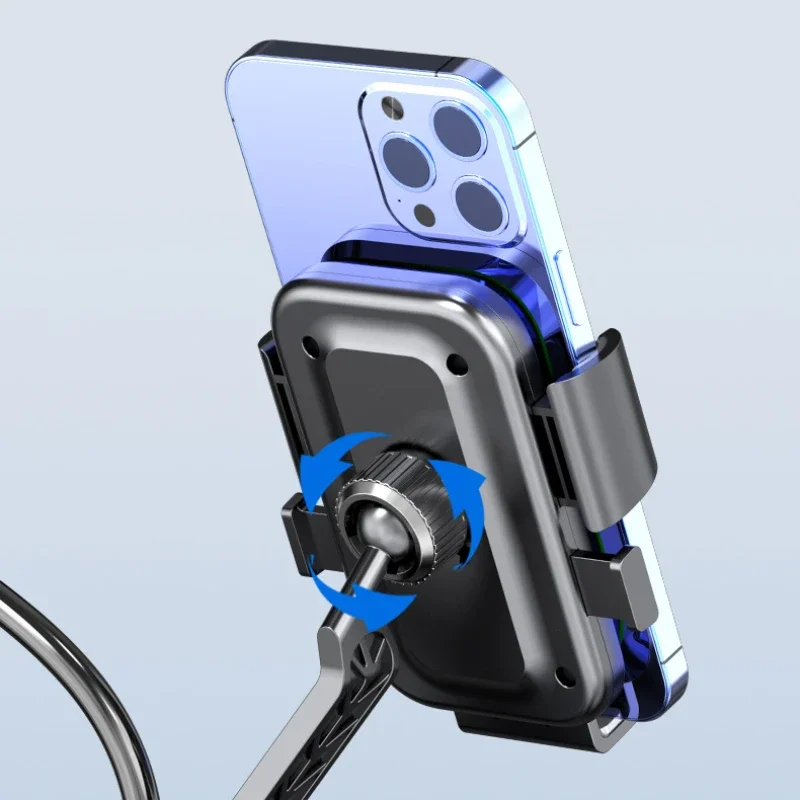 Motorcycles Bicycles Phone Holder Free Rotation Mobile Phone Navigation Bracket for Riding Shockproof for IPhone Xiaomi Samsung - náhled 4