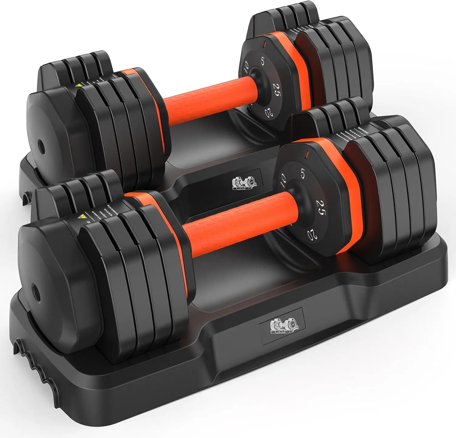 25LB Adjustable Dumbbells Set, Dumbbell Set with Rack 5-50 lbs 50LB Adjustable Dumbbell Pair, Home Gym Equipment