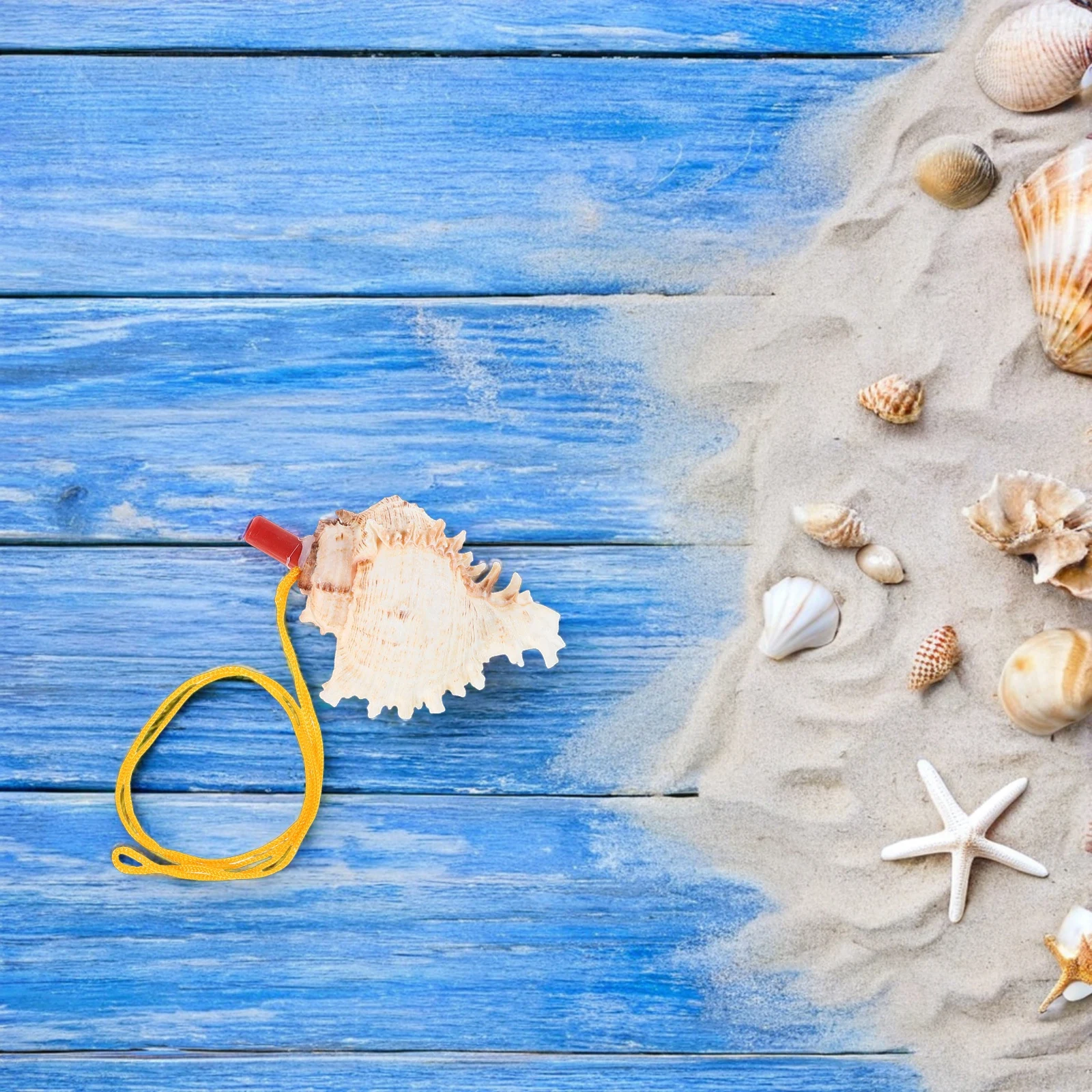 

Conch Whistle Funny Musical Toy with Lanyard Instrument Beige Favor Shell Horn Travel