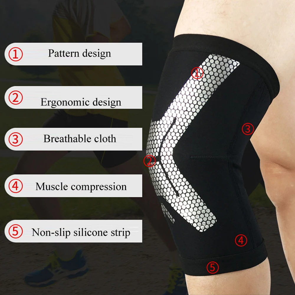 1 PCS Knee Compression Sleeve for Knee Pain Meniscus Tear, Non-slip Knee Brace Support for ACL,Arthritis Pain Relief,Working Out