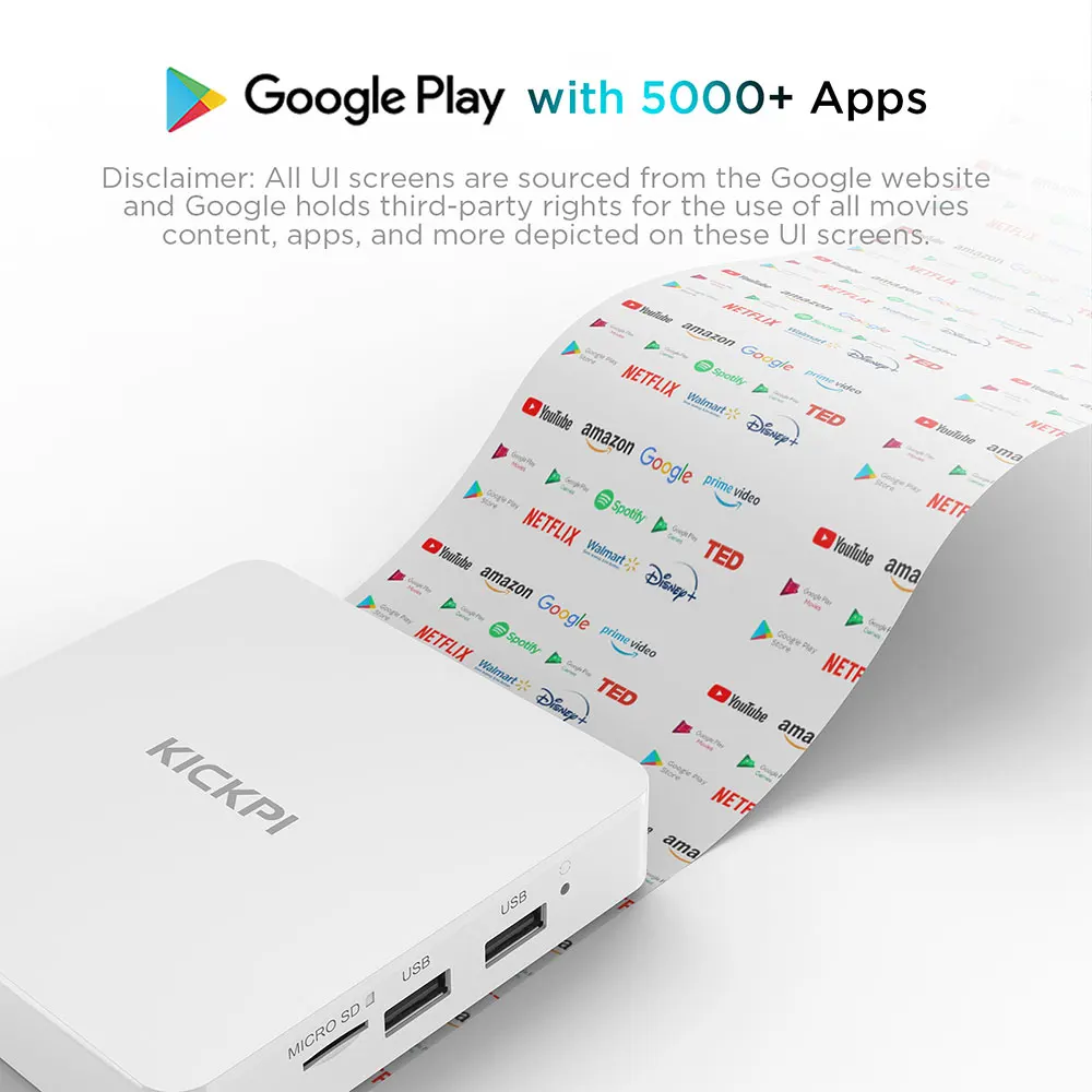 Google Netflix TV Box Amlogic S905Y4 Media Player 4K KICKPI KP1 Android 11 Set Top Box Android 11.0 2G32G AV1 2.4G&5G Wifi BT5.0
