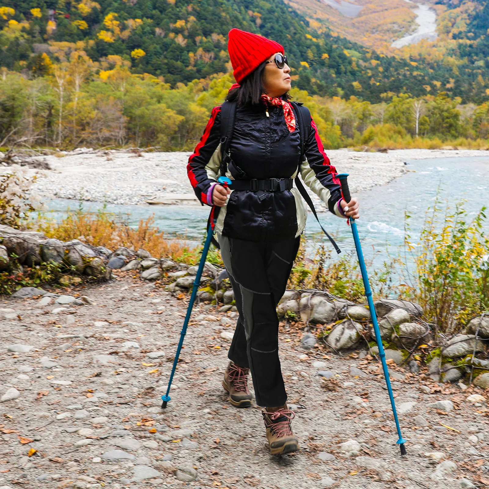 

Hiking Pants Cargo Pockets Stretchy for Women Loose Lightweight Long Casual Trousers