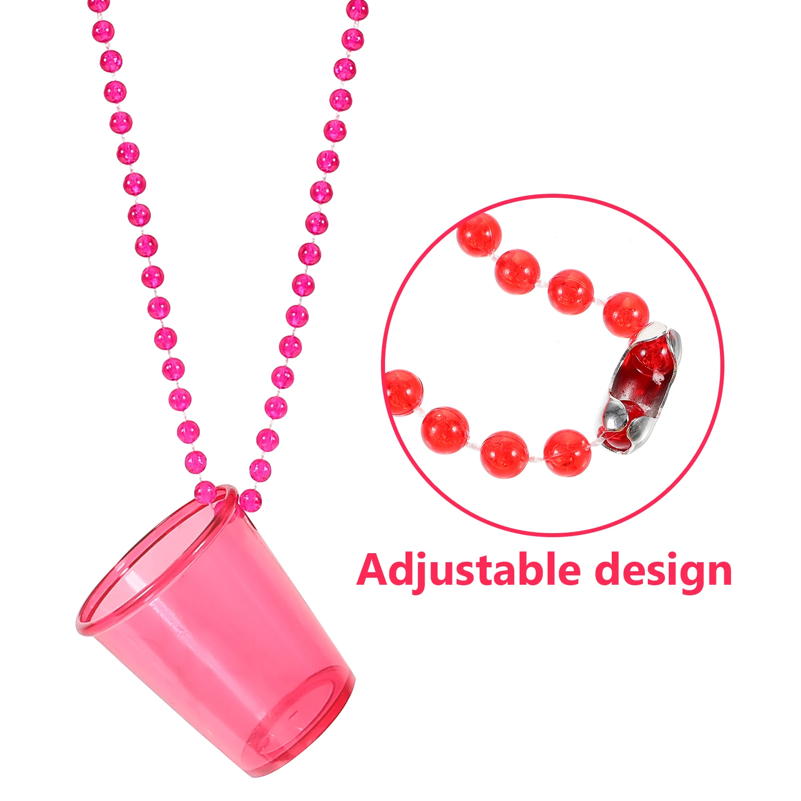 

12pcs Necklace Glass Bride Accessories Shot Glass Necklaces Bulk Beaded Cups Party Chain Glasses Women Bachelorette