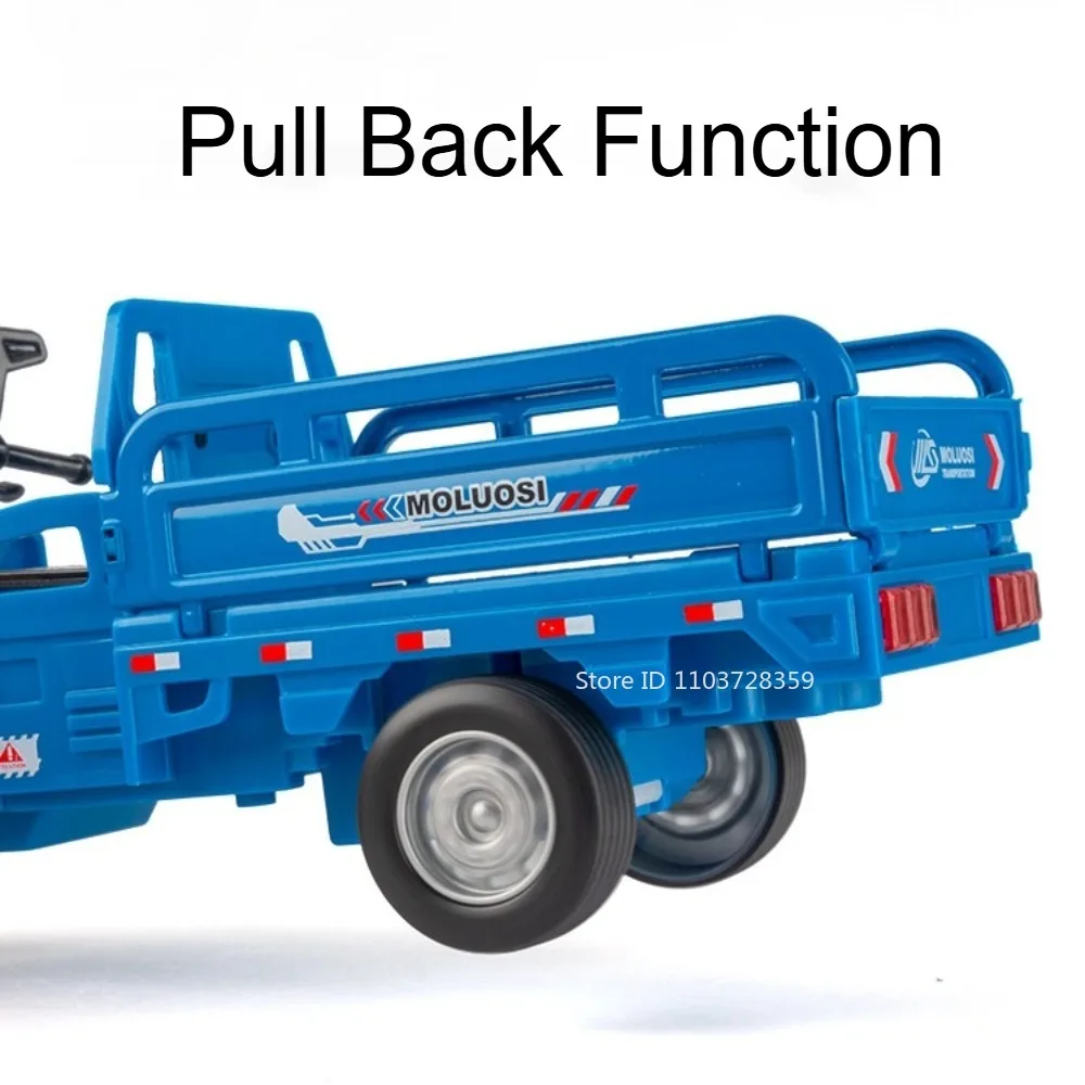 Modele trójkołowców w skali 1:15, metalowe odlewane, z dźwiękiem i światłem, napędem pull-back, z kierunkowskazami na przednich kołach, ozdobne pojazdy dla chłopców, na prezent.