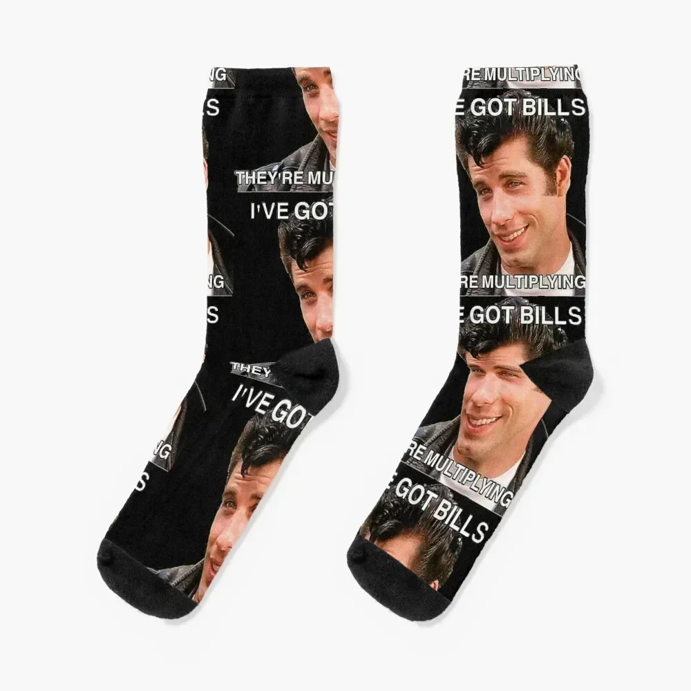 

I've Got Bills They're Multiplying T-shirt design from the Grease movie for tired adults Socks sport Women Socks Men's