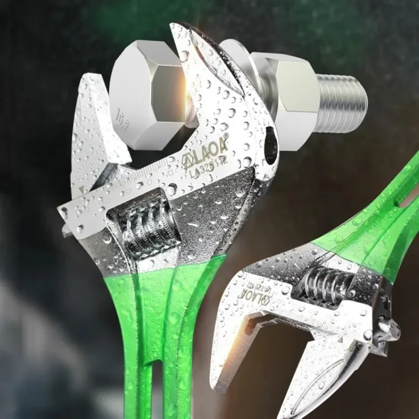 LAOA Large Opening Adjustable Wrench Light Spanner Multifunctional Bathroom Pipe Wrench 6-12 Inch Plumbing Repair Hand Tools