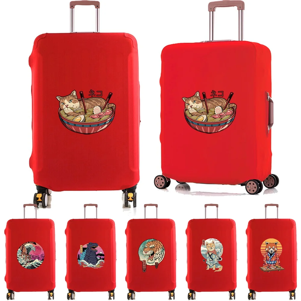 

Travel Suitcase Elastic Luggage Protective Cover Japan Cat Prints Unisex for 18-28 Inch Trolley Duffle Case Traveler Accessories