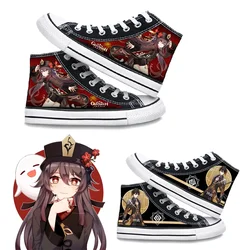 Anime Genshin Impact Zhongli Xiao Cosplay Costume Canvas Shoes High Top Sneakers Casual Shoes Fashion Street Style Casual Shoes