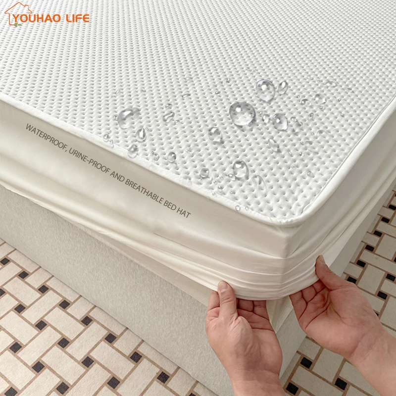 Premium Waterproof Mattress Cover, Cotton Quilted Bed Protector, A-Class Knitted, Fits up to 30cm Deep