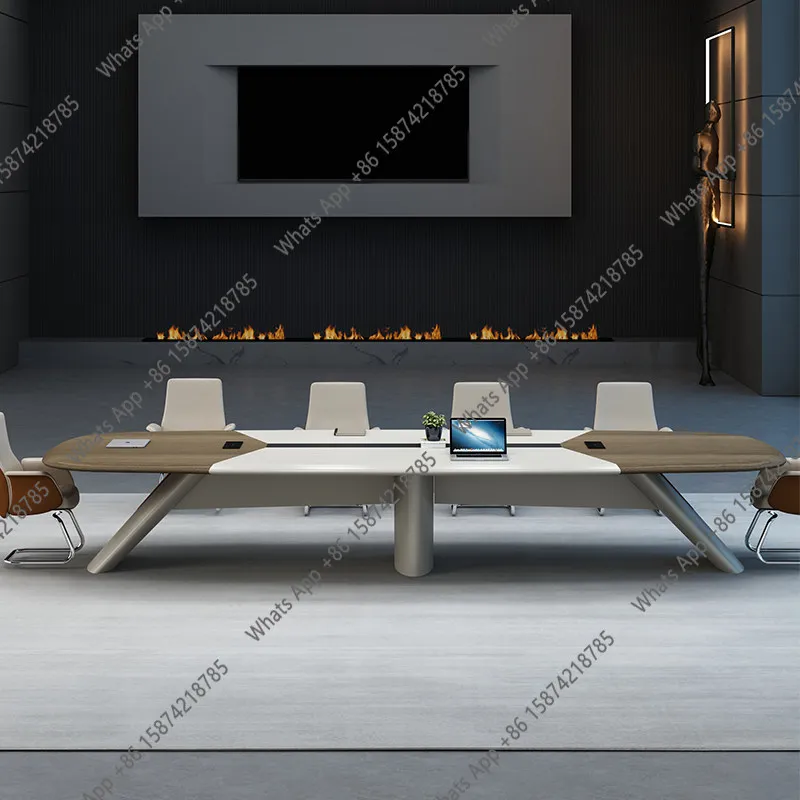 

Conference table Simple modern light luxury negotiation table Rectangle meeting room table Business office furniture