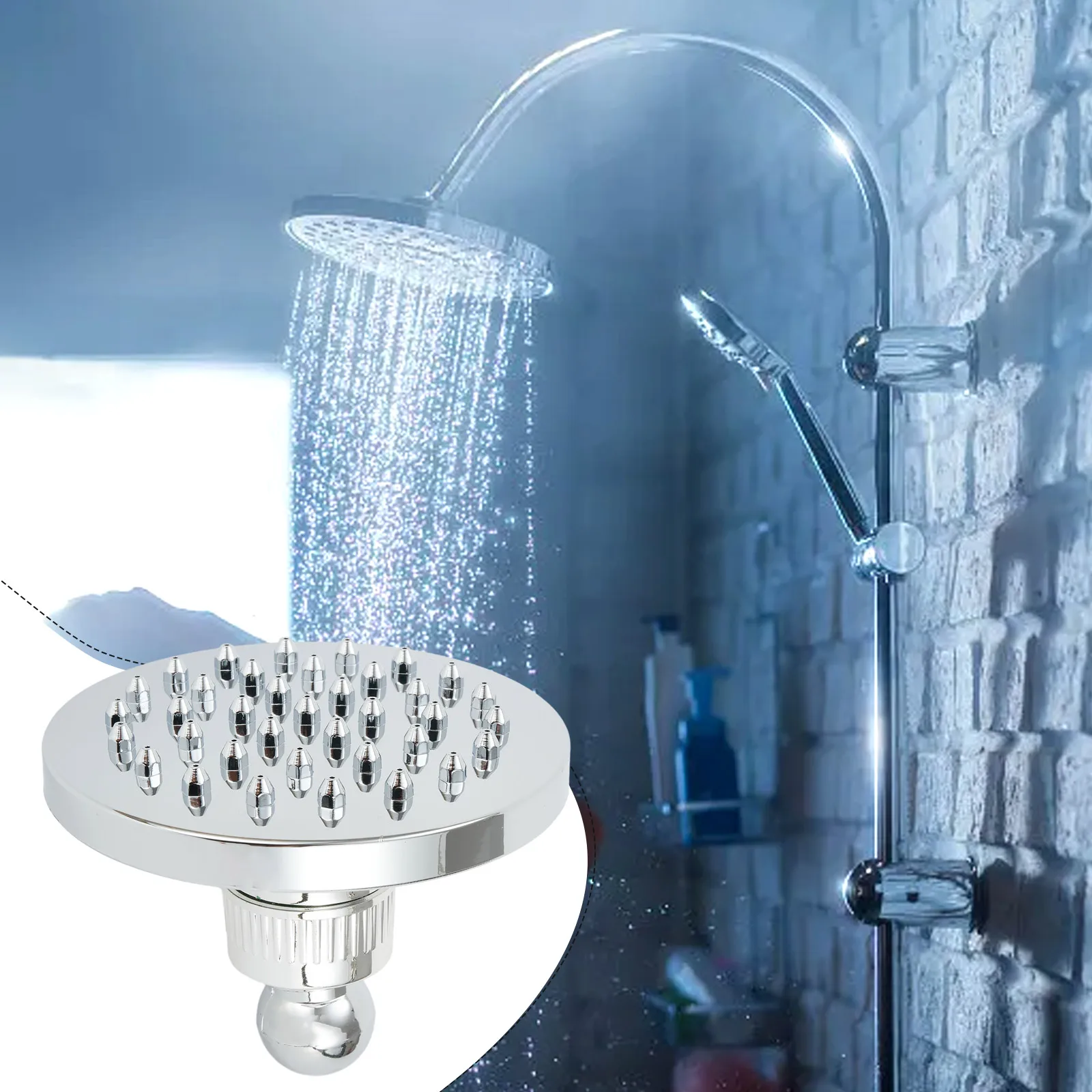 ABS Material, Comfortable Shower Experience, 4 Inch Shower Top Spray Head, Silver Color, Internal Thread Installation