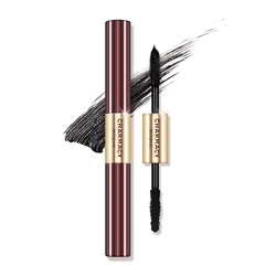 CHARMACY 3D Lengthening Double Head Black Mascara Silky Eyelashes Thin Brush Waterproof Easy to Wear Volume Eye Makeup Cosmetic