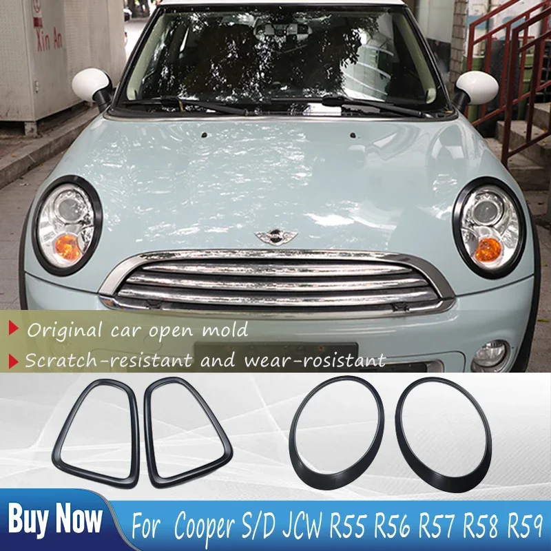 For BMW MINI Cooper S JCW R55 R56 R57 R58 R59 Black Car Headlight Head Tail Light Rear Lamps Frame Rings Cover Car Stickers