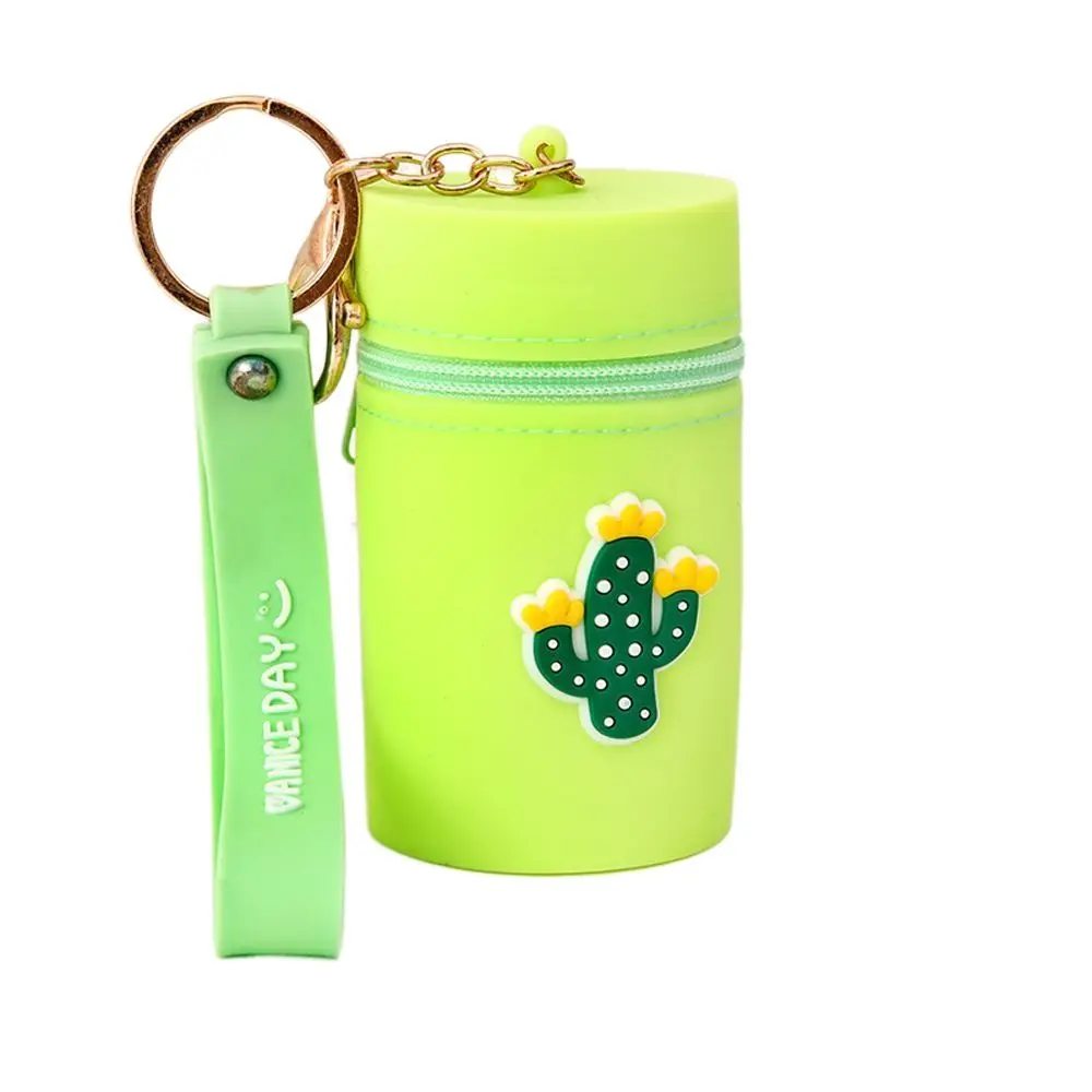 

Colorful For Girls Cute Pattern Portable Coin Pocket Silicone Bucket Bag Coin Purse Headphone Storage Bag Key Chain
